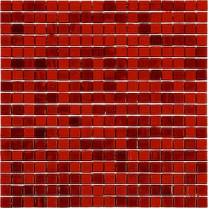 Skosh Glossy Rose Red 11.6 in. x 11.6 in. Glass Mosaic Wall and Floor Tile (18.69 sq. ft./case) (20-pack)