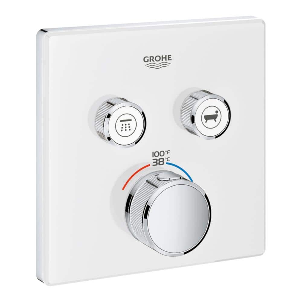 GROHE Grohtherm Smart Control Dual Function Square Thermostatic Trim with Control Module, Moon White -  29164LS0