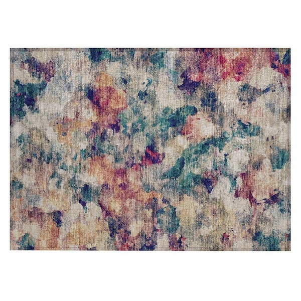 Chantille Machine Washable Indoor/Outdoor Abstract ACN2203 Putty 1 ft. 8 in. x 2 ft. 6 in. Accent Rug