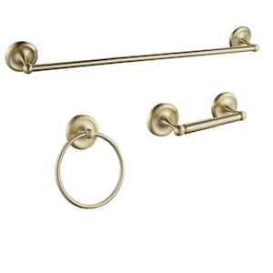 3-Piece Bath Hardware Set with Included Mounting Hardware in Gold