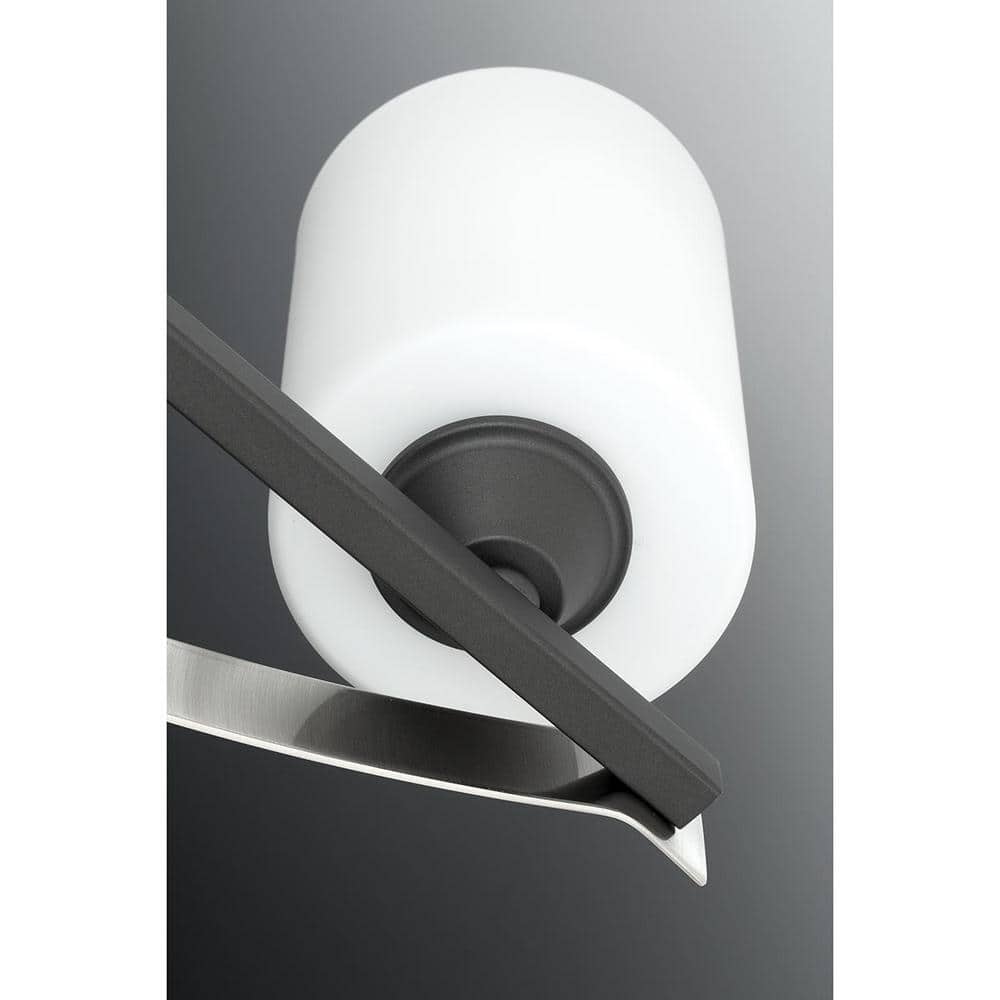 Graphite and Brushed Nickel Modern Dimmable Bath Light
