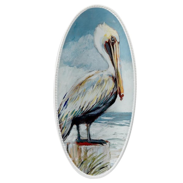 Certified International Shorebirds 7.25 in. Assorted Colors Earthenware Platter