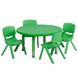 Green 5-Piece Table and Chair Set