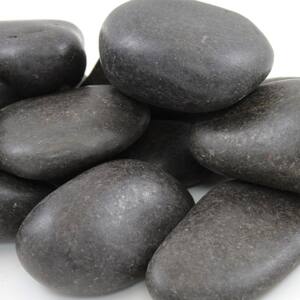 0.40 cu. ft. 2 in. to 3 in. 30 lbs. Large Black Grade A Polished Pebbles