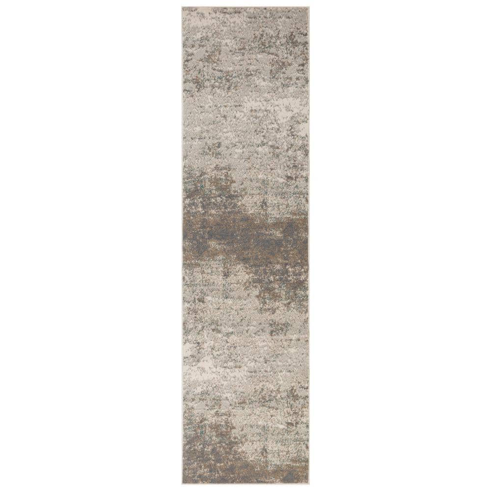 Amer Rugs Alpine 2 ft. 7 in. x 10 ft. Gray Abstract Pattern Runner Rug