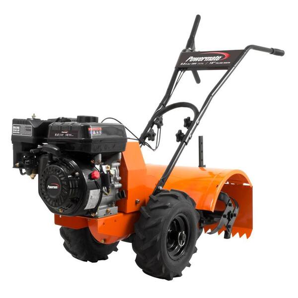 Powermate 18 in. 196cc 4-Cycle Rear-Tine Counter Rotating Gas Powered Tiller - California Only