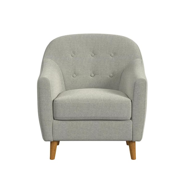 Homepop Gray Solid Woven Polyester Upholstered Button Tufted Accent Chair
