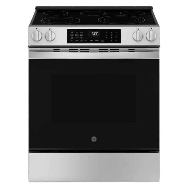 30 in. 5 Burner Element Smart Slide-In Electric Convection Range in Stainless w/ EasyWash Oven Tray & No-Preheat Air Fry