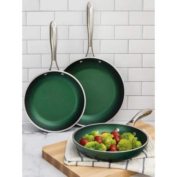 Emerald Green 12" Aluminum Nonstick Fry Pan with Ceramic Coating