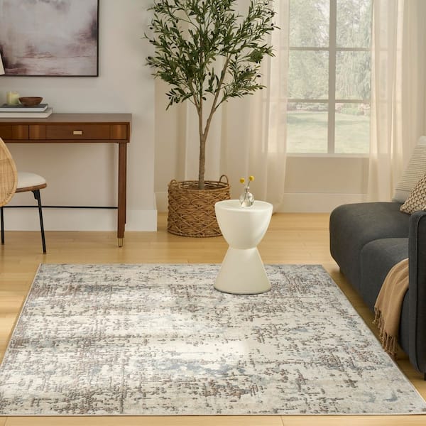 Concerto Ivory Beige 6 ft. x 9 ft. Abstract Contemporary Area Rug