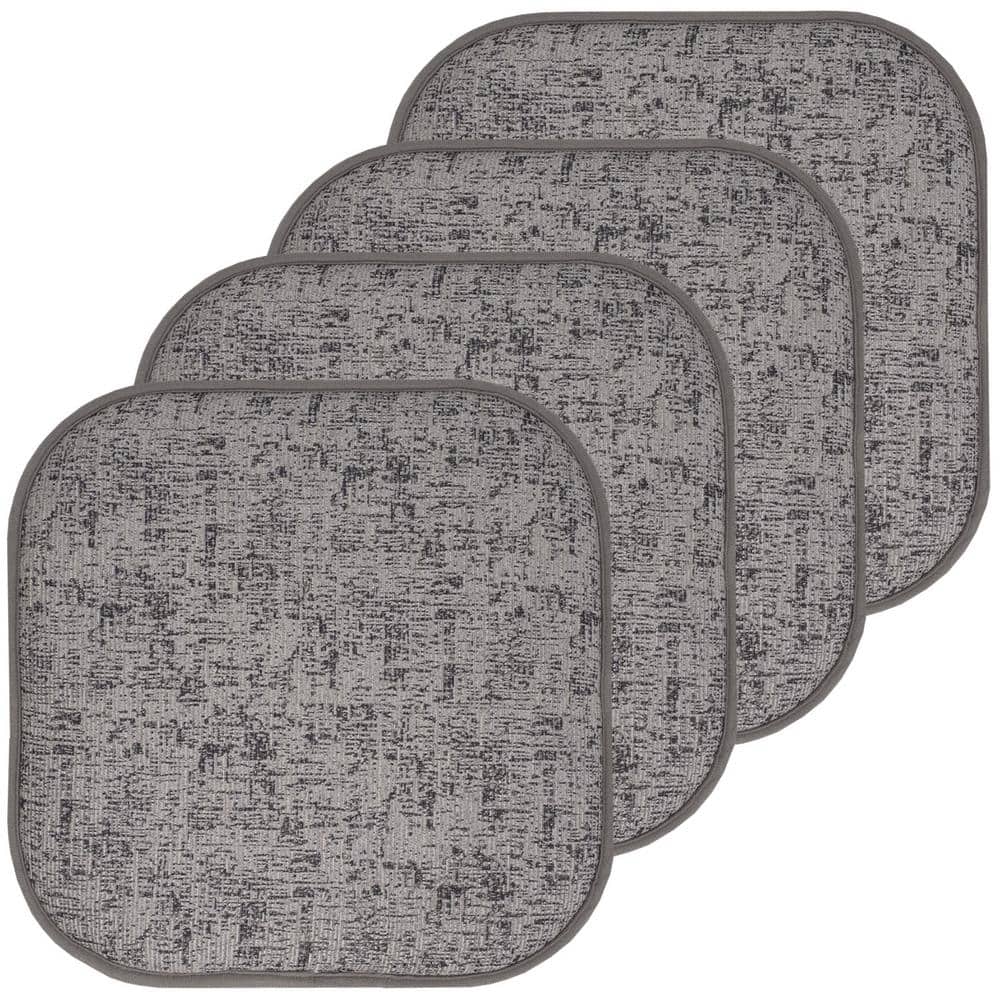 Broadway Square Memory Foam 16 in.x16 in. Non-Slip Back, Chair Cushion (4-Pack), Gray/Black price history on PriceWatchPro