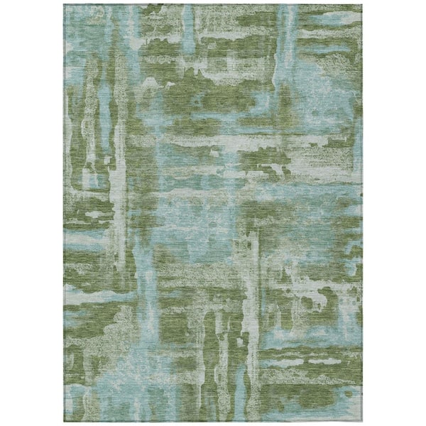 Chantille Machine Washable Indoor/Outdoor Abstract ACN2015 Cactus 8 ft. x 10 ft. Area Rug