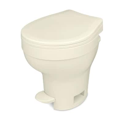 Aqua-Magic VI 10 in. Rough-in One-Piece .06 GPF Single Flush Foot Flush Round RV Toilet in Parchment