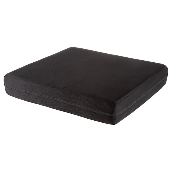 Bluestone 3 in. Black Thick Memory Foam and Gel Layered Seat Cushion