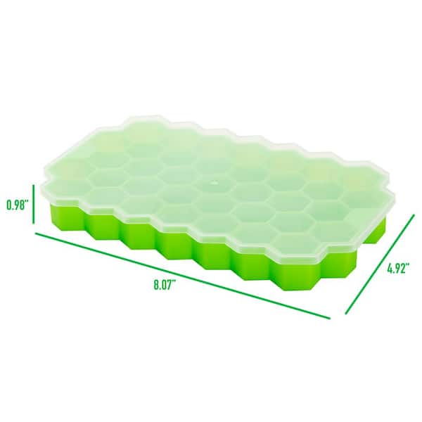 Mini Ice Cube Tray with Lid and Bin: TINANA 71×4 PCS Hexagonal