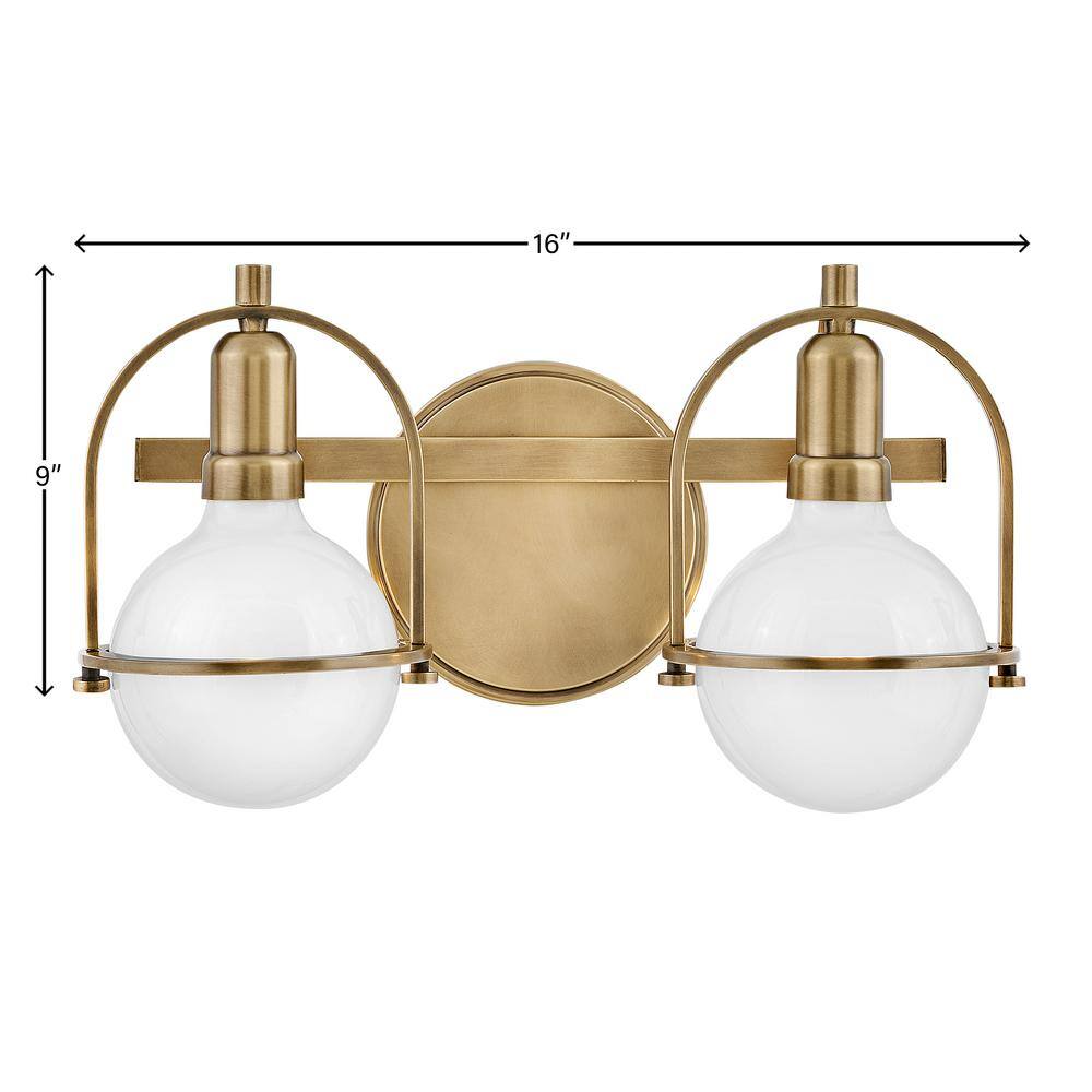 Heritage Brass and Black 2-Light Vanity Fixture