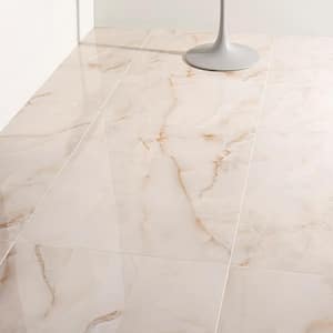 Selene Onyx Pearl 24 in. x 48 in. Polished Porcelain Floor and Wall Tile (15.49 sq. ft. / Case)