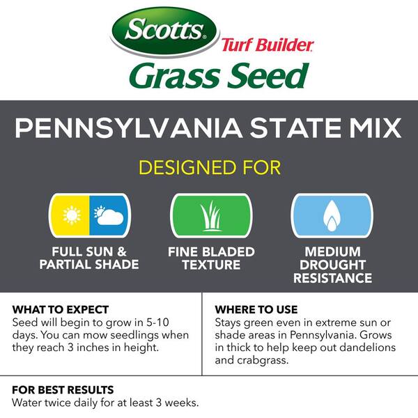 Scotts Turf Builder Pennsylvania State Mixed Sun or Shade Grass Seed 3 lb