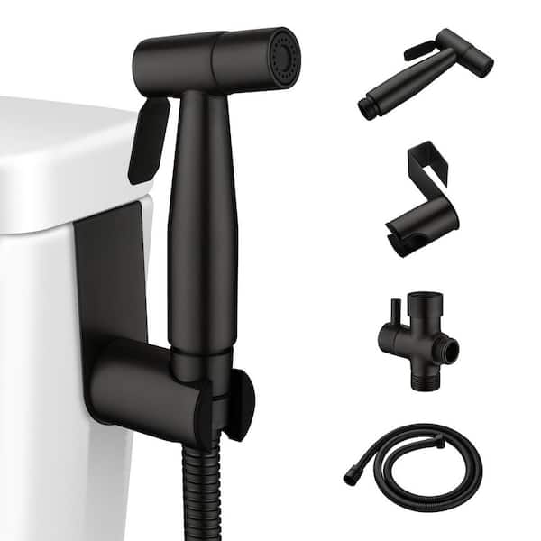 Bidet Sprayer for Toilet Handheld SUS304 Stainless Steel Bidet Attachment Wall or Toilet Mount in Matte Black