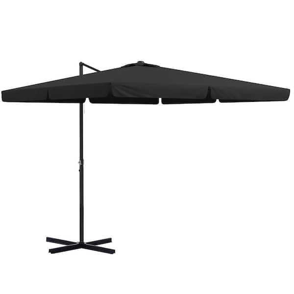 Unbranded 10 ft. Aluminum Cantilever Manual Tilt in Gray Square Offset Umbrella with Tilt