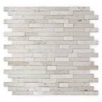 Himalayan White 11.77 in. x 11.57 in. x 8mm Stone Self-Adhesive Wall Mosaic Tile