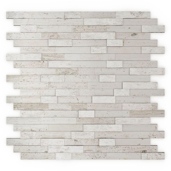 Inoxia SpeedTiles Himalayan White 11.77 in. x 11.57 in. x 8mm Stone Self-Adhesive Wall Mosaic Tile