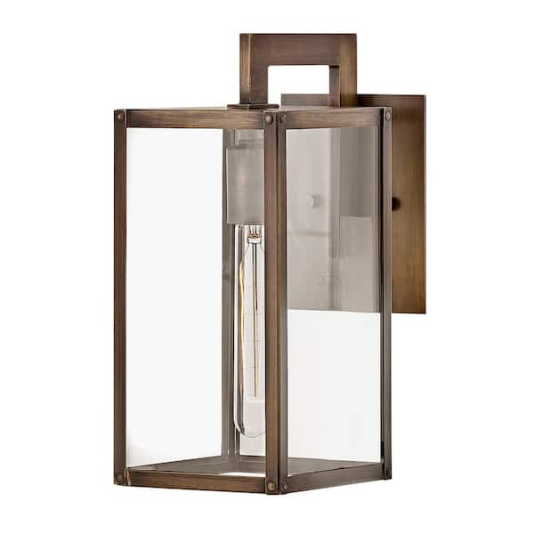 HINKLEY Max 1-Light Burnished Bronze Hardwired Outdoor Wall Lantern Sconce