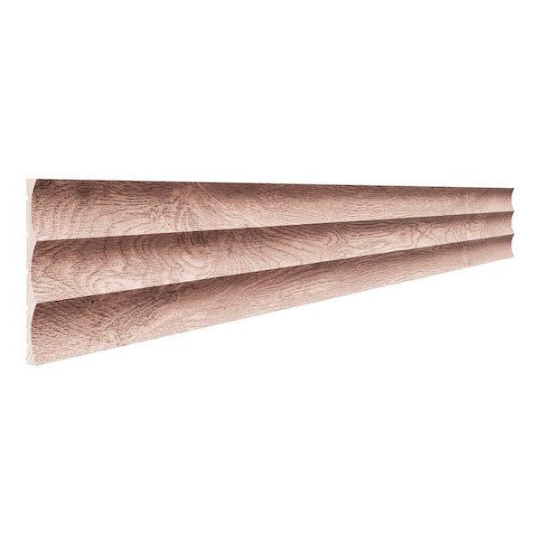 Ornamental Mouldings 0.375 in. D x 5 in. W x 47.5 in. L Unfinished Red Oak Wood Accent Wall Panel Moulding