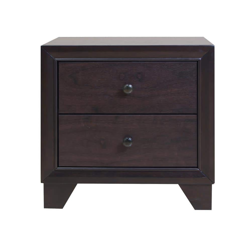 Madison Espresso Elegance 2-Drawer Nightstand