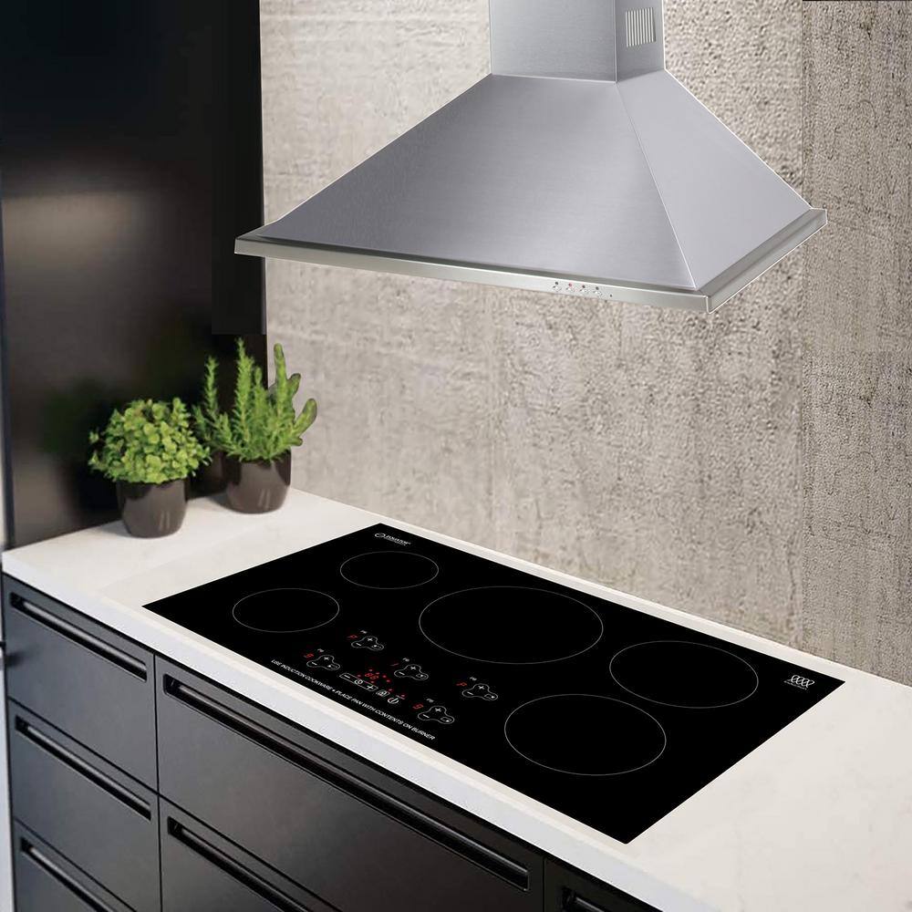 Buy 36 in. Smooth Ceramic Electric Induction Cooktop in Black with 5