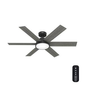 Donatella 52 in. Integrated LED Indoor Matte Black Ceiling Fan with Light Kit and Remote Included