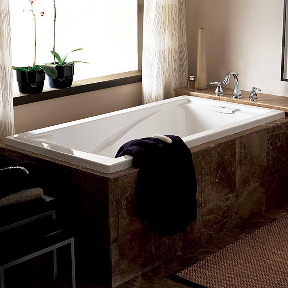 Evolution 60'' x 36'' White Acrylic Drop-In Soaking Bathtub
