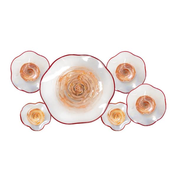 Dale Tiffany Cavalier Glass White Orange Wall Architectural Decor (Set of 6)