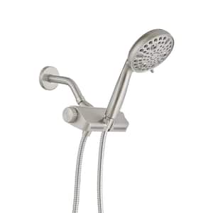 No Handle 10-Spray Wall Mount Handheld Shower Head Shower Faucet 1.8 GPM with Adjustable Heads in. Brushed Nickel