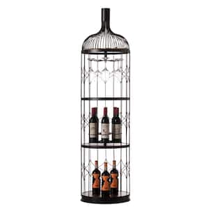 Creative-Bottle Shaped Black Wine Holder Rack Holder for Dining Room, Office, and Entryway