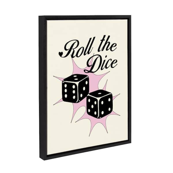 Kate and Laurel Sylvie Roll the Dice Pink Framed Canvas by Alli Standefer (Set of 1) Culture Art Print 18.00 in. x 24.00 in.