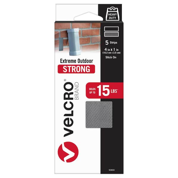 VELCRO 4 in. x 1 in. Extreme Titanium Strips (5-Pack)