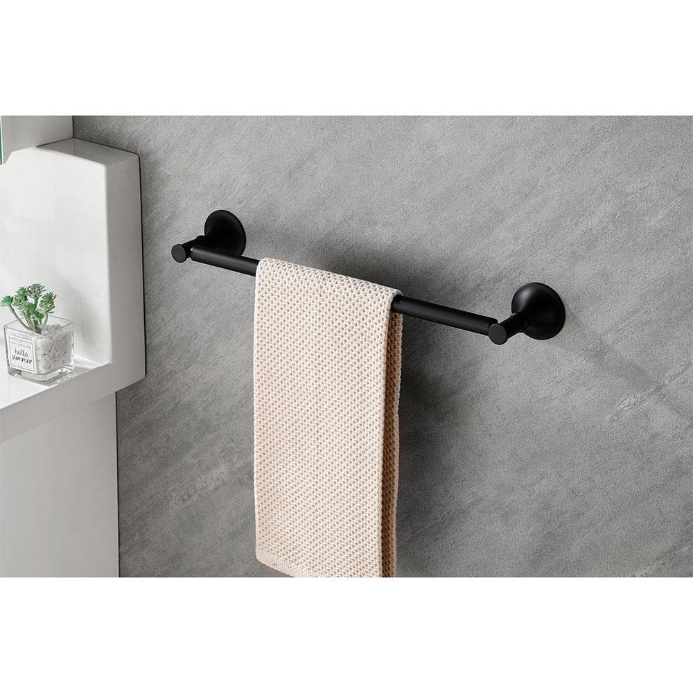 Matte Black 6-Piece Brass Bathroom Hardware Set