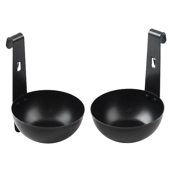 2-Piece Stainless Steel Egg Poacher Pan Set Hangable Poached Egg Cups for Easy Cooking Soft Boiled Eggs