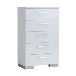 Christie 5-Drawers White Contemporary Style Chest