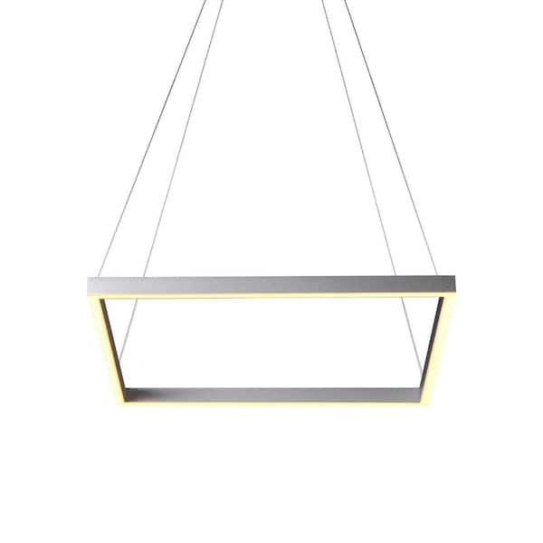 VONN Lighting Atria Square 20 in. 38-Watt ETL Certified Integrated LED Adjustable Height Hanging Pendant Light Chandelier