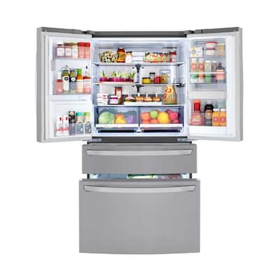 29.5 cu.ft. Smart French 4-Door, Door-In-Door Full Convert with Craft Ice Refrigerator in PrintProof Stainless Steel