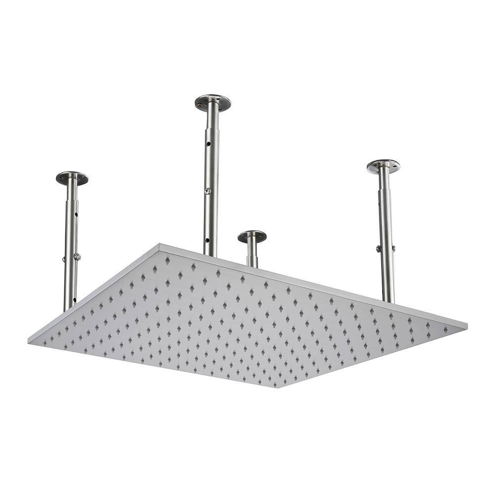 1-Spray Pattern with 2.5 GPM 20 in. Wall Mount Rain Fixed Shower Head in Br
