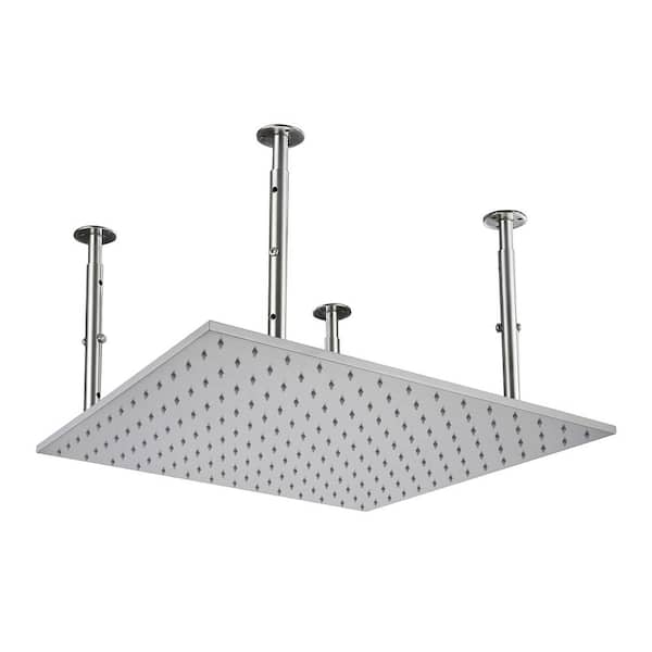 Unbranded 1-Spray Pattern with 2.5 GPM 20 in. Wall Mount Rain Fixed Shower Head in Brushed Nickel
