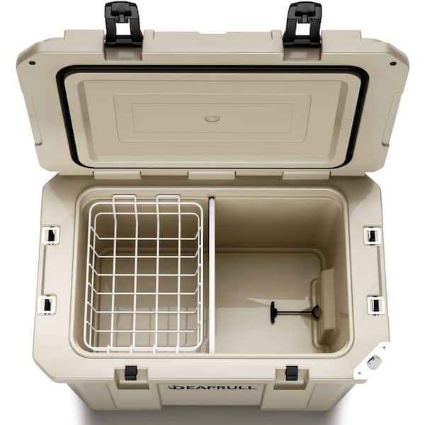 futhork Khaki 60 qt. Portable Chest Cooler with Cup Holders, Nylon