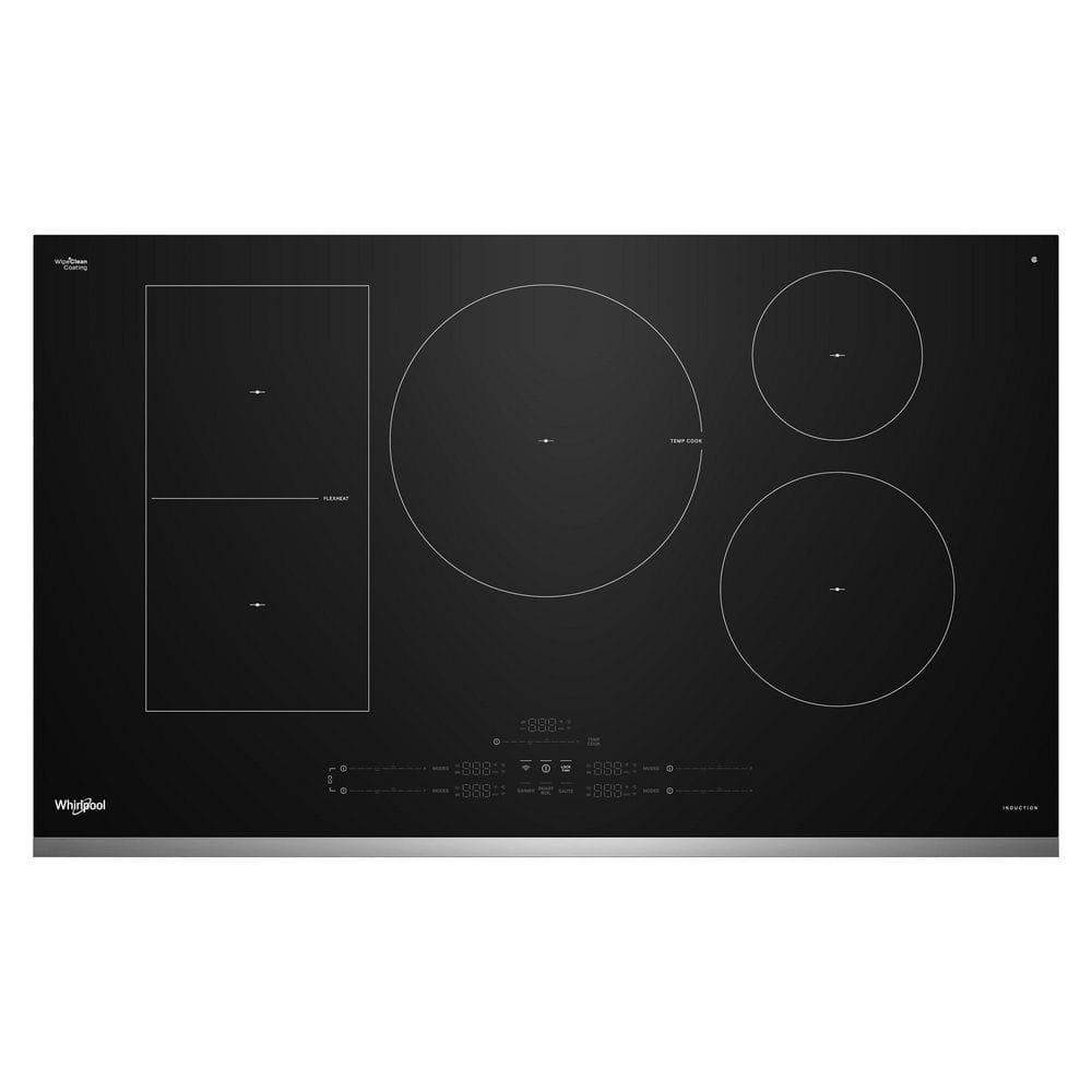36 in. 5-Elements Glass Top Induction Electric Cooktop in Stainless Steel Trim with Temp Cook Technology