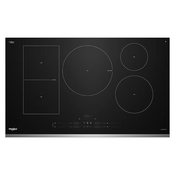 36 in. 5-Elements Glass Top Induction Electric Cooktop in Stainless Steel Trim with Temp Cook Technology