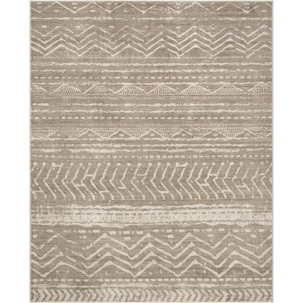 5'x7' Washable Boho Non-Slip Area Rug, Farmhouse Neutral Indoor Carpet
