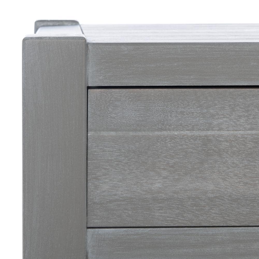 Elegant Whitewashed Grey 40" Metal & Wood Console Table with Storage