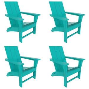 Shoreside Turquoise Folding Adirondack Chair (Set of 4)
